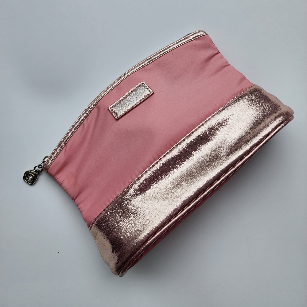 Lancome Pink and Gold Cosmetic Bag with Dome Shape